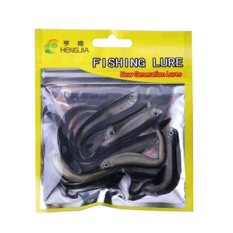 HENGJIA SO101 10 ชิ้น 8 ซม./2.4 กรัม Loach เหยื่ออ่อนสองสีปลาเล็กถนนล่อตกปลานุ่มสำหรับตกปลาทะเล