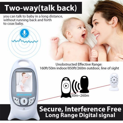 VB601 2.0 นิ้วหน้าจอ LCD Baby Monitor แบบพกพาที่ไม่ยุ่งยาก, รองรับการพูดคุยสองทาง, Night Vision, VB601