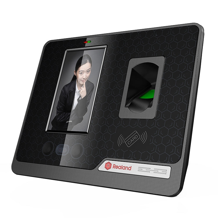 Realand G505 หน้าจอสัมผัสสี TFT ขนาด 4.3 นิ้วใบหน้าลายนิ้วมือ WiFi เครื่องบันทึกเวลาระยะไกล, G505