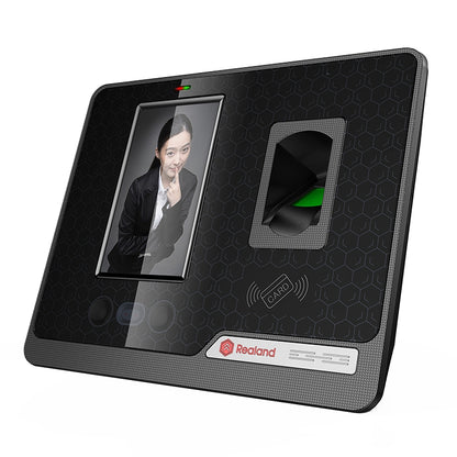 Realand G505 หน้าจอสัมผัสสี TFT ขนาด 4.3 นิ้วใบหน้าลายนิ้วมือ WiFi เครื่องบันทึกเวลาระยะไกล, G505