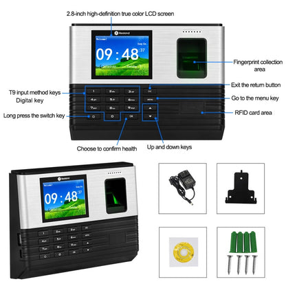 เครื่องบันทึกเวลาด้วยลายนิ้วมือ Realand AL355 พร้อมหน้าจอสีขนาด 2.8 นิ้ว และฟังก์ชันบัตรประจำตัวประชาชน และ WiFi, AL355
