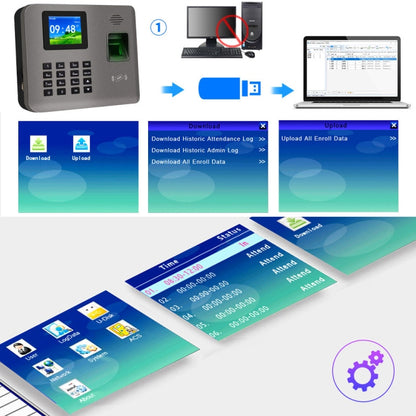 เครื่องบันทึกเวลาด้วยลายนิ้วมือ Realand AL321 พร้อมหน้าจอสีขนาด 2.4 นิ้วและฟังก์ชันบัตรประจำตัว, AL321