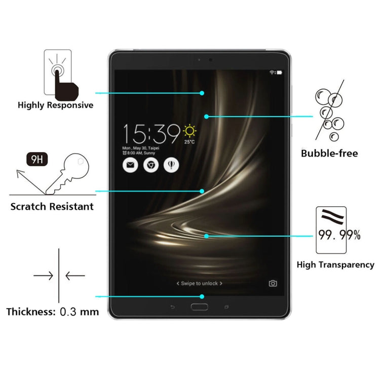 สำหรับ ASUS ZenPad 3S 10 / Z500 0.3mm 9H ความแข็งกระจกนิรภัยฟิล์มหน้าจอ, For Z500