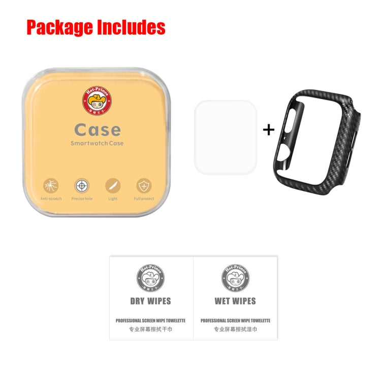 ENKAY Hat-Prince 2 in 1 คาร์บอนไฟเบอร์เนื้อ TPU เกราะกึ่งหุ้ม + 3D เต็มหน้าจอ PET โค้งงอความร้อนดัดป้องกันหน้าจอ HD สำหรับ Apple Watch Series 5 และ 4 40 มม., For Apple Watch Series 6 / 5 / 4 / Watch SE 40mm