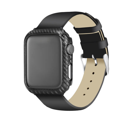 ENKAY Hat-Prince 2 in 1 คาร์บอนไฟเบอร์เนื้อ TPU เกราะกึ่งหุ้ม + 3D เต็มหน้าจอ PET โค้งงอความร้อนดัดป้องกันหน้าจอ HD สำหรับ Apple Watch Series 5 และ 4 40 มม., For Apple Watch Series 6 / 5 / 4 / Watch SE 40mm
