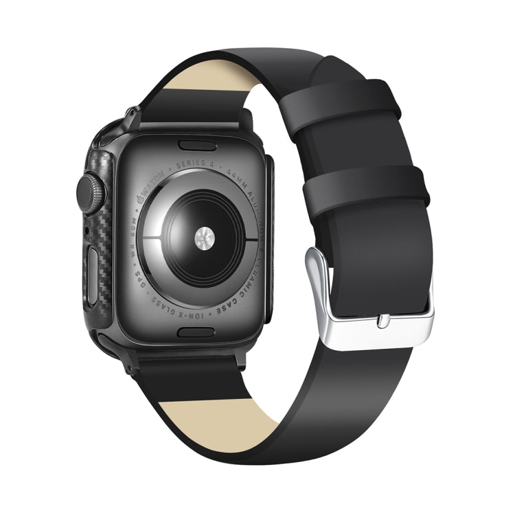 ENKAY Hat-Prince 2 in 1 คาร์บอนไฟเบอร์เนื้อ TPU เกราะกึ่งหุ้ม + 3D เต็มหน้าจอ PET โค้งงอความร้อนดัดป้องกันหน้าจอ HD สำหรับ Apple Watch Series 5 และ 4 40 มม., For Apple Watch Series 6 / 5 / 4 / Watch SE 40mm