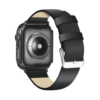 ENKAY Hat-Prince 2 in 1 คาร์บอนไฟเบอร์เนื้อ TPU เกราะกึ่งหุ้ม + 3D เต็มหน้าจอ PET โค้งงอความร้อนดัดป้องกันหน้าจอ HD สำหรับ Apple Watch Series 5 และ 4 40 มม., For Apple Watch Series 6 / 5 / 4 / Watch SE 40mm