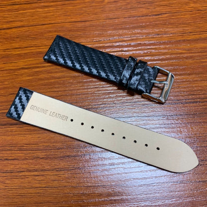 สายหนังแท้คาร์บอนไฟเบอร์สำหรับ Apple Watch Series 5 & 4 40 มม. และ Series 3 & 2 & 1 38 มม.