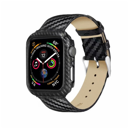 สายหนังแท้คาร์บอนไฟเบอร์ + กรอบสำหรับ Apple Watch Series 4 40mm, Apple Watch Series 4 40mm