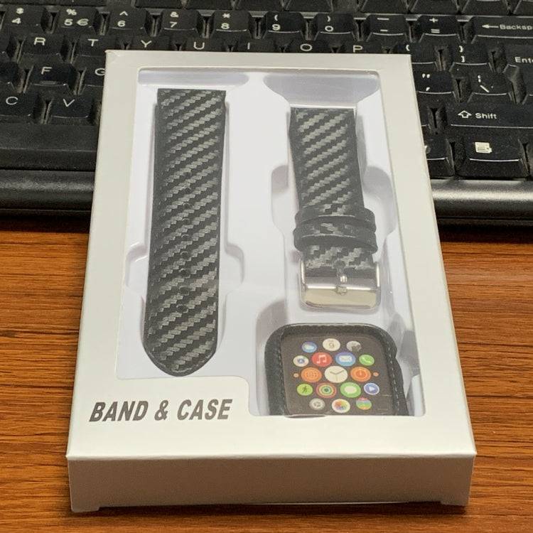 สายหนังแท้คาร์บอนไฟเบอร์ + กรอบสำหรับ Apple Watch Series 4 40mm, Apple Watch Series 4 40mm