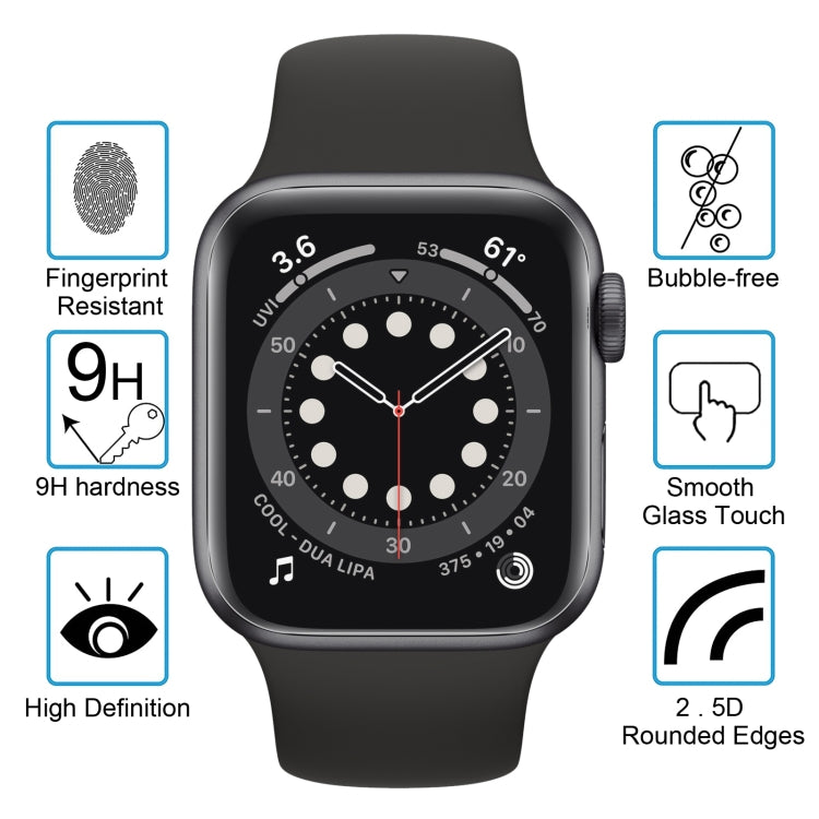 ฟิล์มกระจกนิรภัย 9H 2.5D สำหรับ Apple Watch Series 5 / 4 44mm, For Apple Watch Series 6 / 5 / 4 / Watch SE 44mm