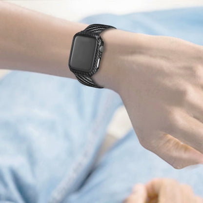 สายหนังแท้คาร์บอนไฟเบอร์ + กรอบสำหรับ Apple Watch Series 3 & 2 & 1 38mm, Apple Watch Series 3 & 2 & 1 38mm