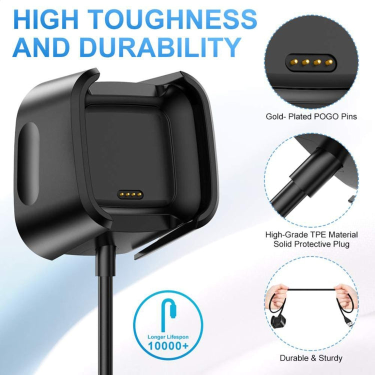 สำหรับ Fitbit Versa 2 Charger แท่นชาร์จฐานขาตั้งพร้อมสายชาร์จ 1 ม