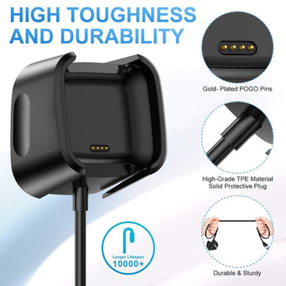 สำหรับ Fitbit Versa 2 Charger แท่นชาร์จฐานขาตั้งพร้อมสายชาร์จ 1 ม