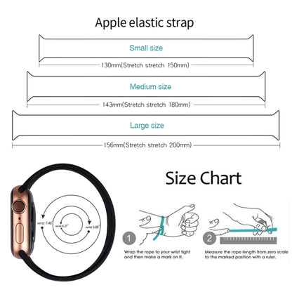 สำหรับ Apple Watch Series 8 & 7 41 มม. / SE 2 & 6 & SE & 5 & 4 40 มม. / 3 & 2 & 1 38 มม. สีทึบสายนาฬิกาซิลิโคนยืดหยุ่นขนาด: S 130 มม.