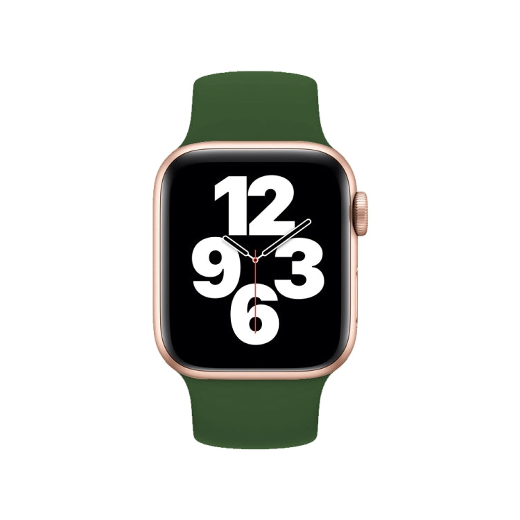 สำหรับ Apple Watch Series 8 & 7 41 มม. / SE 2 & 6 & SE & 5 & 4 40 มม. / 3 & 2 & 1 38 มม. สีทึบสายนาฬิกาซิลิโคนยืดหยุ่นขนาด: L 156 มม.