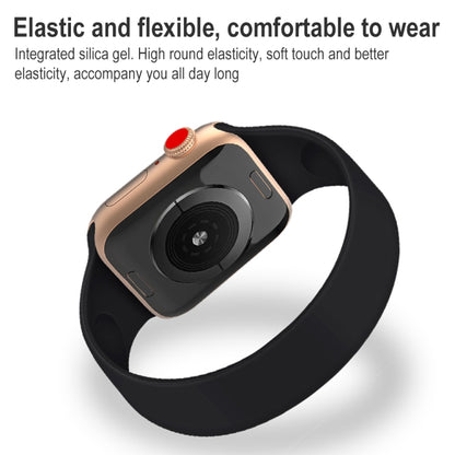 สำหรับ Apple Watch Series 8 & 7 41 มม. / SE 2 & 6 & SE & 5 & 4 40 มม. / 3 & 2 & 1 38 มม. สีทึบสายนาฬิกาซิลิโคนยืดหยุ่นขนาด: L 156 มม.