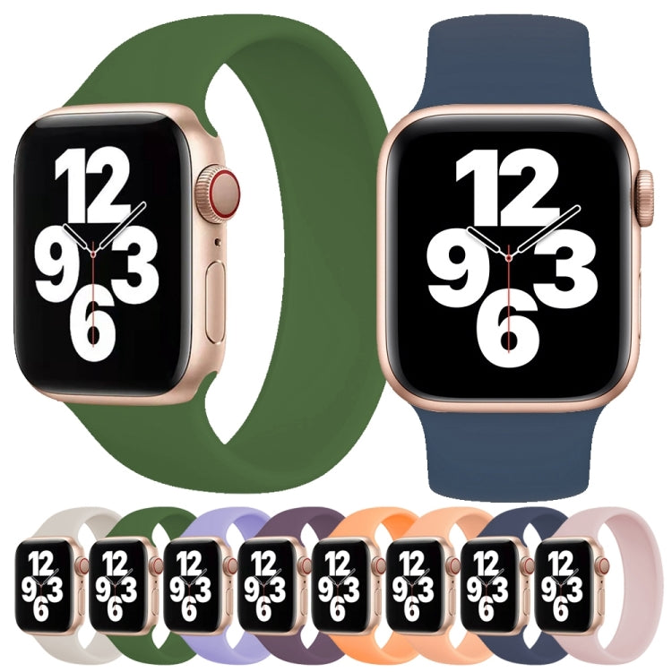สำหรับ Apple Watch Series 8 & 7 41 มม. / SE 2 & 6 & SE & 5 & 4 40 มม. / 3 & 2 & 1 38 มม. สีทึบสายนาฬิกาซิลิโคนยืดหยุ่นขนาด: L 156 มม.