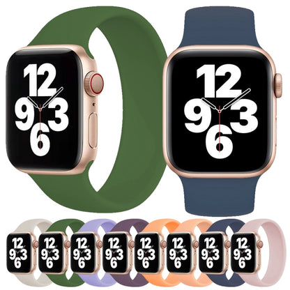 สำหรับ Apple Watch Series 8 & 7 41 มม. / SE 2 & 6 & SE & 5 & 4 40 มม. / 3 & 2 & 1 38 มม. สีทึบสายนาฬิกาซิลิโคนยืดหยุ่นขนาด: L 156 มม.