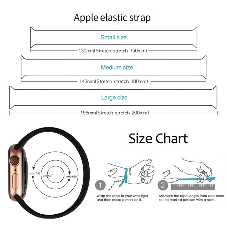 สำหรับ Apple Watch Ultra 49mm / Series 8&7 45mm / SE 2&6&SE&5&4 44mm / 3&2&1 42mm สีทึบสายนาฬิกาซิลิโคนยืดหยุ่นขนาด: M 143mm