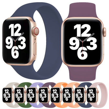 สำหรับ Apple Watch Ultra 49mm / Series 8&7 45mm / SE 2&6&SE&5&4 44mm / 3&2&1 42mm สีทึบสายนาฬิกาซิลิโคนยืดหยุ่นขนาด: M 143mm