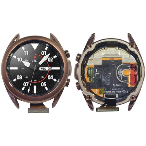 หน้าจอแอลซีดีและชุดประกอบDigitizerพร้อมกรอบสำหรับSamsung Galaxy Watch3 SM-R850/R855