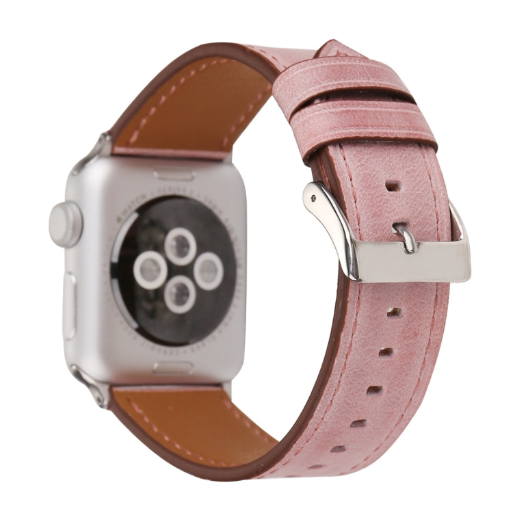 สำหรับ Apple Watch Series 8 & 7 41 มม. / SE 2 & 6 & SE & 5 & 4 40 มม. / 3 & 2 & 1 38 มม. สายนาฬิกาหนังแท้สไตล์สด, 38mm