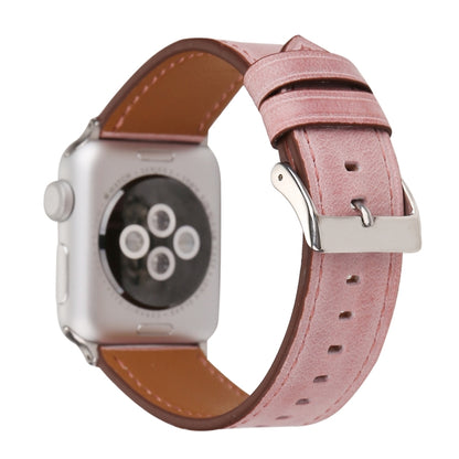 สำหรับ Apple Watch Series 8 & 7 41 มม. / SE 2 & 6 & SE & 5 & 4 40 มม. / 3 & 2 & 1 38 มม. สายนาฬิกาหนังแท้สไตล์สด, 38mm