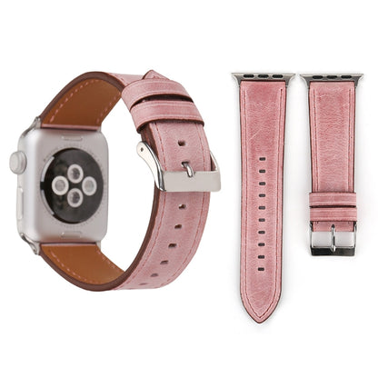 สำหรับ Apple Watch Series 8 & 7 41 มม. / SE 2 & 6 & SE & 5 & 4 40 มม. / 3 & 2 & 1 38 มม. สายนาฬิกาหนังแท้สไตล์สด, 38mm