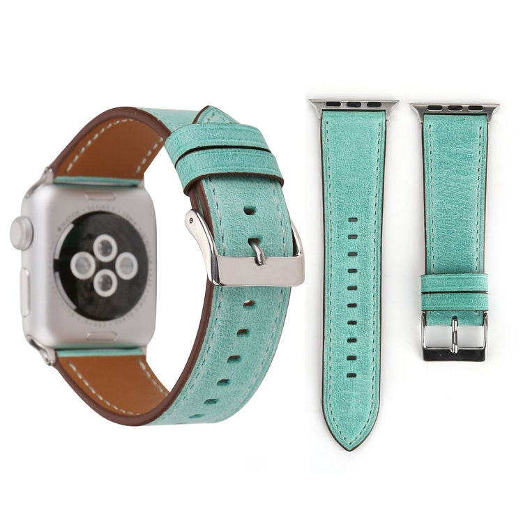 สำหรับ Apple Watch Series 8 & 7 41 มม. / SE 2 & 6 & SE & 5 & 4 40 มม. / 3 & 2 & 1 38 มม. สายนาฬิกาหนังแท้สไตล์สด, 38mm