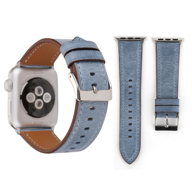 สำหรับ Apple Watch Series 8 & 7 41 มม. / SE 2 & 6 & SE & 5 & 4 40 มม. / 3 & 2 & 1 38 มม. สายนาฬิกาหนังแท้สไตล์สด, 38mm