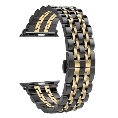 22 มม.ผู้ชายซ่อนผีเสื้อหัวเข็มขัด 7 ลูกปัดสแตนเลสนาฬิกาสำหรับ Apple Watch 42 มม, 22mm Men