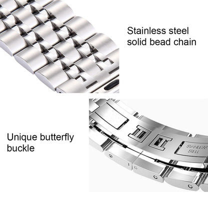22 มม.ผู้ชายซ่อนผีเสื้อหัวเข็มขัด 7 ลูกปัดสแตนเลสนาฬิกาสำหรับ Apple Watch 42 มม, 22mm Men