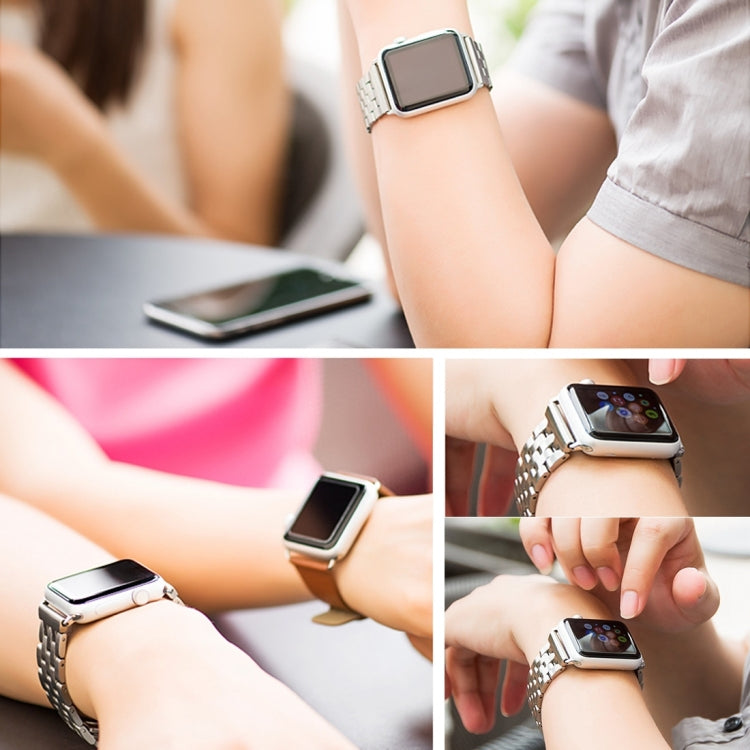 22 มม.ผู้ชายซ่อนผีเสื้อหัวเข็มขัด 7 ลูกปัดสแตนเลสนาฬิกาสำหรับ Apple Watch 42 มม, 22mm Men