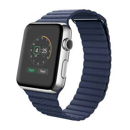 สำหรับ Apple Watch 38 มม. ห่วงแม่เหล็กปิดเข็มกลัดหนัง PU สายนาฬิกา