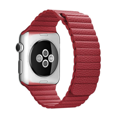 สำหรับ Apple Watch 38 มม. ห่วงแม่เหล็กปิดเข็มกลัดหนัง PU สายนาฬิกา