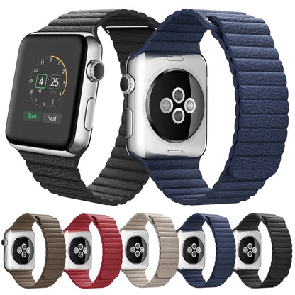 สำหรับ Apple Watch 38 มม. ห่วงแม่เหล็กปิดเข็มกลัดหนัง PU สายนาฬิกา