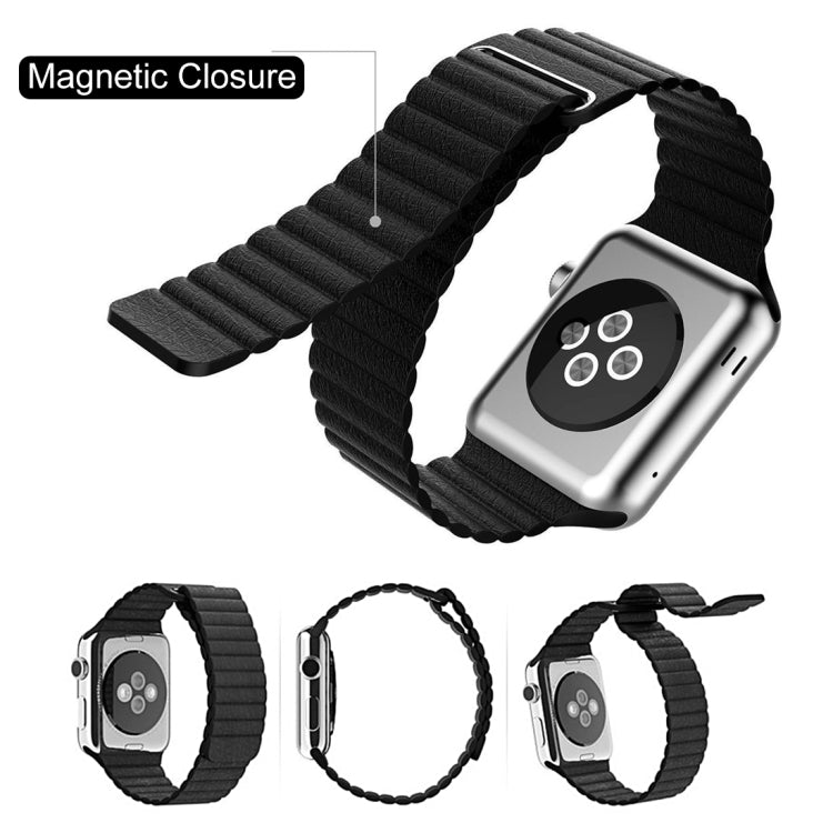 สำหรับ Apple Watch 42 มม. ห่วงแม่เหล็กปิดเข็มกลัดหนัง PU สายนาฬิกา