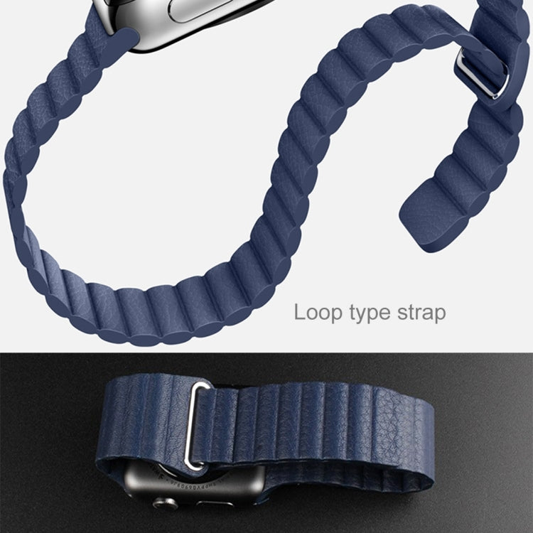 สำหรับ Apple Watch 42 มม. ห่วงแม่เหล็กปิดเข็มกลัดหนัง PU สายนาฬิกา