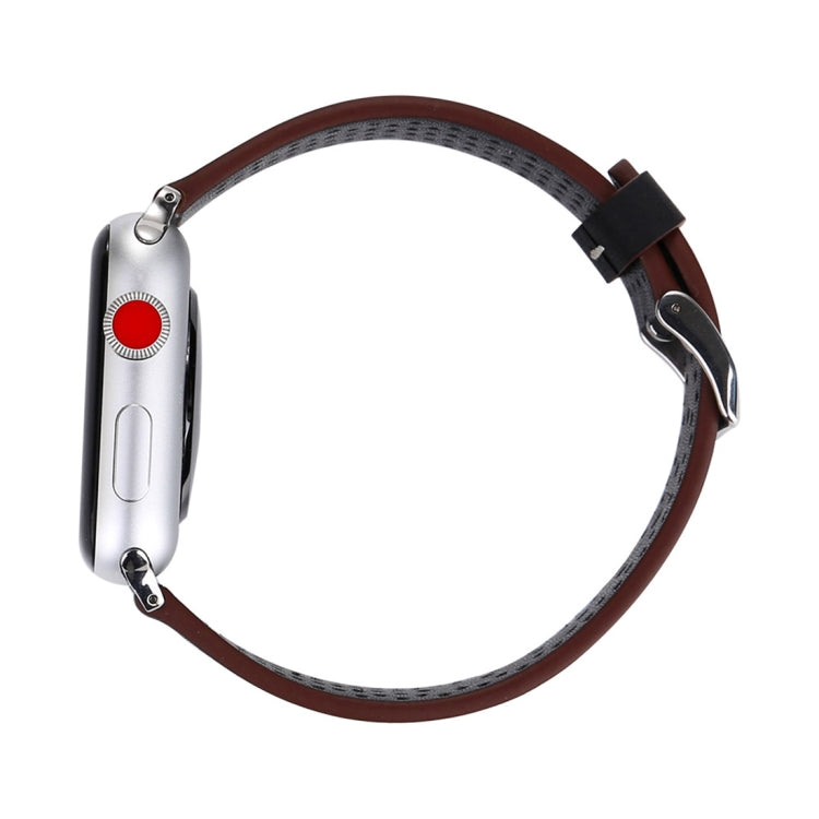 สำหรับ Apple Watch Ultra 49 มม./Series 8 & 7 45 มม./SE 2 & 6 & SE & 5 & 4 44 มม./3 & 2 & 1 42 มม.แฟชั่นของแท้หนัง Hole รูปแบบสายนาฬิกา, 42mm