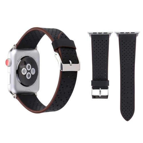 สำหรับ Apple Watch Ultra 49 มม./Series 8 & 7 45 มม./SE 2 & 6 & SE & 5 & 4 44 มม./3 & 2 & 1 42 มม.แฟชั่นของแท้หนัง Hole รูปแบบสายนาฬิกา, 42mm