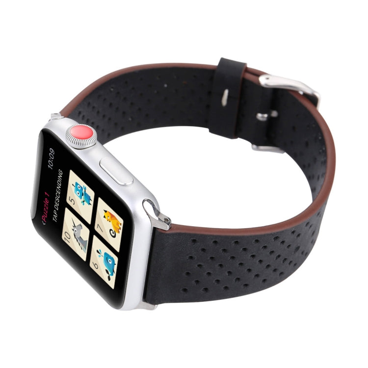 สำหรับ Apple Watch Ultra 49 มม./Series 8 & 7 45 มม./SE 2 & 6 & SE & 5 & 4 44 มม./3 & 2 & 1 42 มม.แฟชั่นของแท้หนัง Hole รูปแบบสายนาฬิกา, 42mm