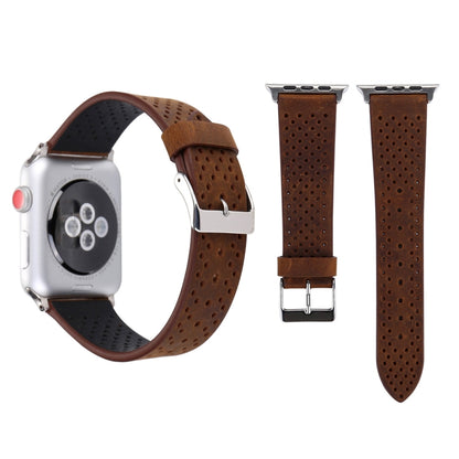 สำหรับ Apple Watch Ultra 49 มม./Series 8 & 7 45 มม./SE 2 & 6 & SE & 5 & 4 44 มม./3 & 2 & 1 42 มม.แฟชั่นของแท้หนัง Hole รูปแบบสายนาฬิกา, 42mm