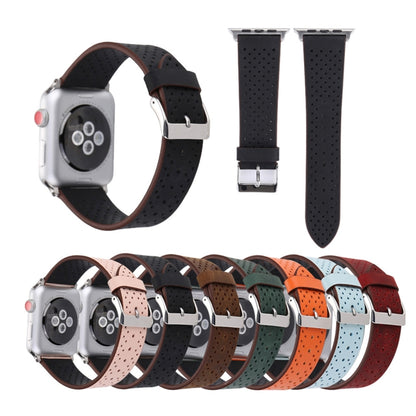 สำหรับ Apple Watch Ultra 49 มม./Series 8 & 7 45 มม./SE 2 & 6 & SE & 5 & 4 44 มม./3 & 2 & 1 42 มม.แฟชั่นของแท้หนัง Hole รูปแบบสายนาฬิกา, 42mm