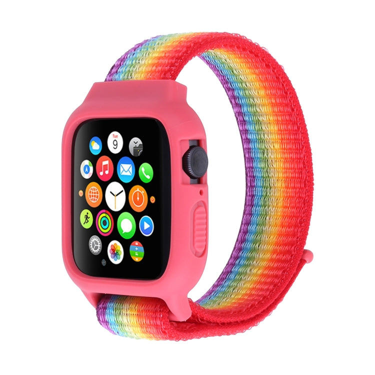 สำหรับ Apple Watch Series 7 45 มม. / 6 & SE & 5 & 4 44 มม. / 3 & 2 & 1 42 มม. สายนาฬิกาไนลอนพร้อมตะขอและห่วง, For Apple Watch Series 7 45mm / 6 & SE & 5 & 4 44mm / 3 & 2 & 1 42mm                                                                          ...