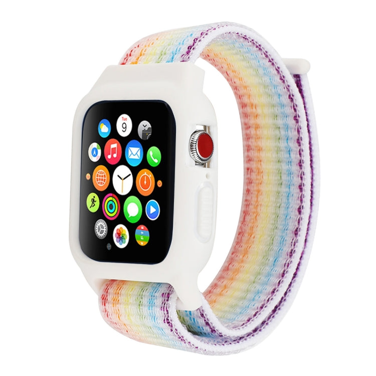 สำหรับ Apple Watch Series 7 45 มม. / 6 & SE & 5 & 4 44 มม. / 3 & 2 & 1 42 มม. สายนาฬิกาไนลอนพร้อมตะขอและห่วง, For Apple Watch Series 7 45mm / 6 & SE & 5 & 4 44mm / 3 & 2 & 1 42mm                                                                          ...