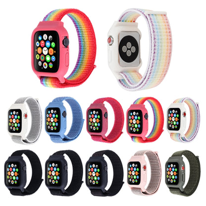 สำหรับ Apple Watch Series 7 45 มม. / 6 & SE & 5 & 4 44 มม. / 3 & 2 & 1 42 มม. สายนาฬิกาไนลอนพร้อมตะขอและห่วง, For Apple Watch Series 7 45mm / 6 & SE & 5 & 4 44mm / 3 & 2 & 1 42mm                                                                          ...