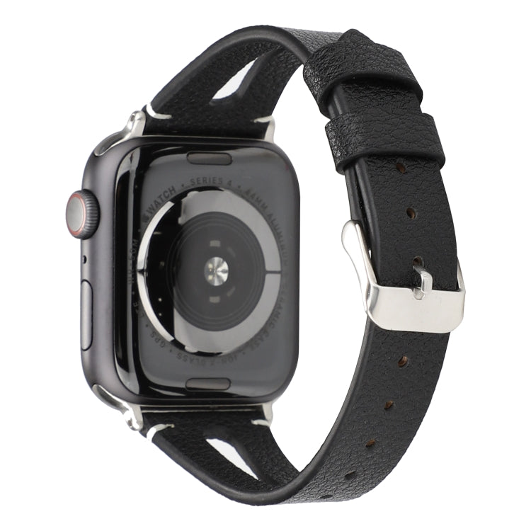 สายนาฬิกาหนังรูปตัววีเรียบง่ายสำหรับ Apple Watch Ultra 49mm / Series 8&7 45mm / SE 2&6&SE&5&4 44mm / 3&2&1 42mm