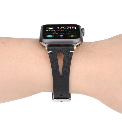 สายนาฬิกาหนังรูปตัววีเรียบง่ายสำหรับ Apple Watch Ultra 49mm / Series 8&7 45mm / SE 2&6&SE&5&4 44mm / 3&2&1 42mm