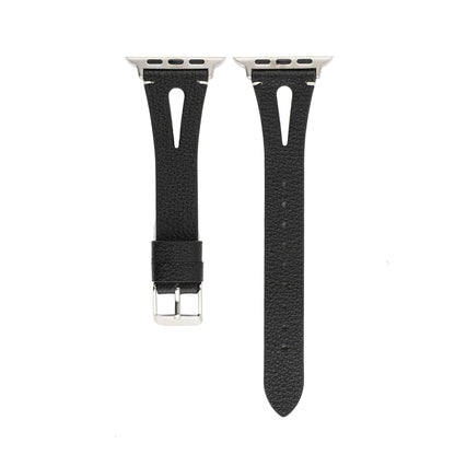 สายนาฬิกาหนังรูปตัววีเรียบง่ายสำหรับ Apple Watch Ultra 49mm / Series 8&7 45mm / SE 2&6&SE&5&4 44mm / 3&2&1 42mm
